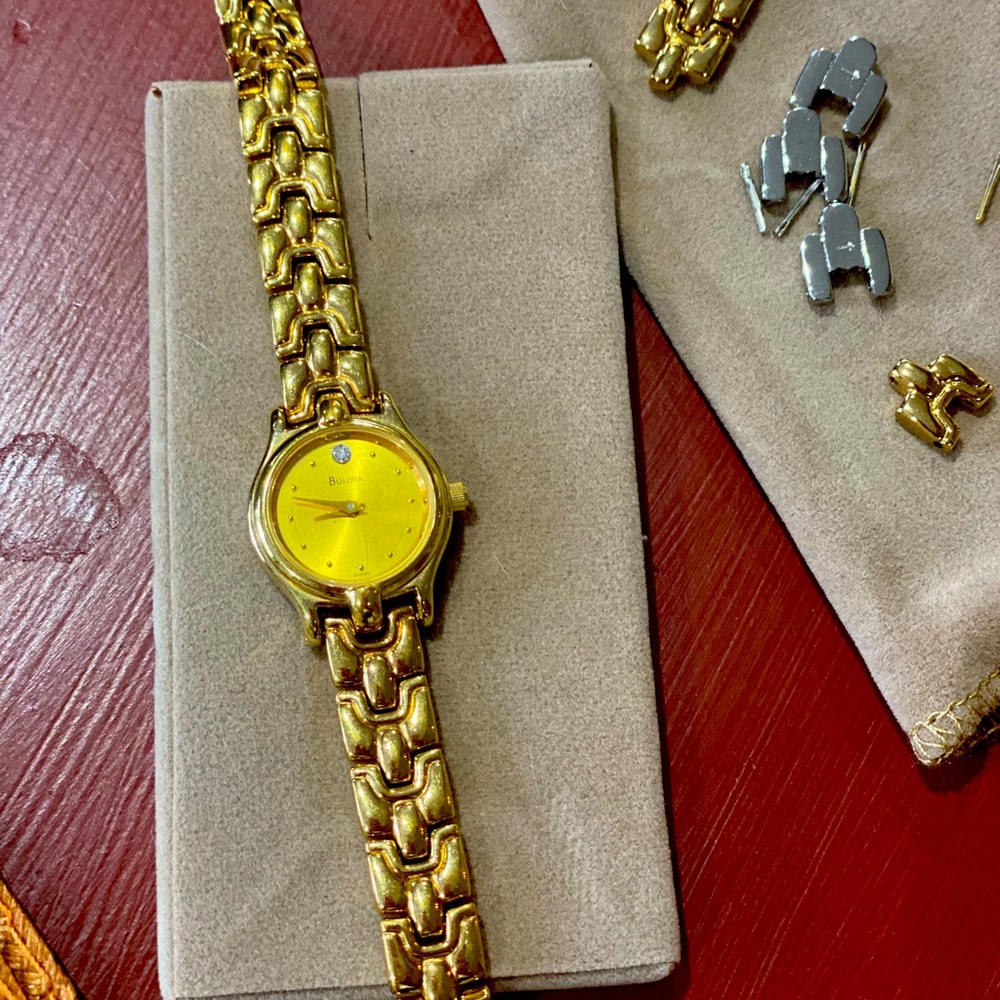 Bulova Gold Dial Gold-tone SS Women's Watch 97P20
